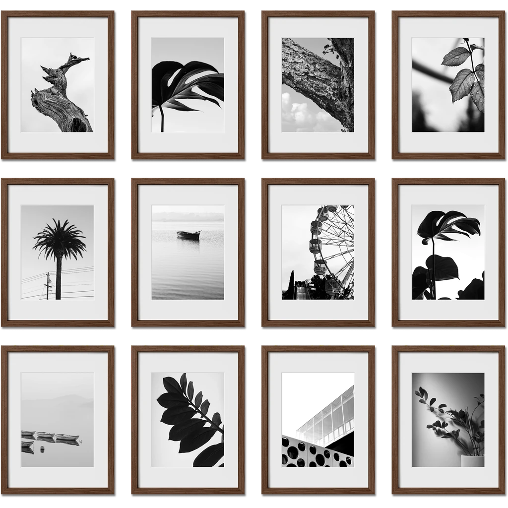 Haus and Hues Set of 12 Gallery Frames - No Matting - Frames Only, No Printing