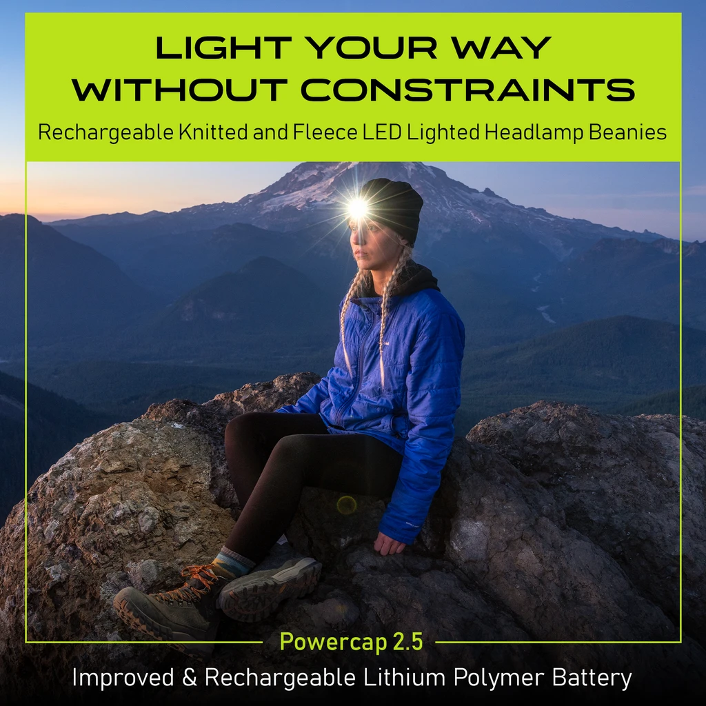 Panther Vision Powercap 2.5 Rechargeable Knit LED Lighted Headlamp Beanies