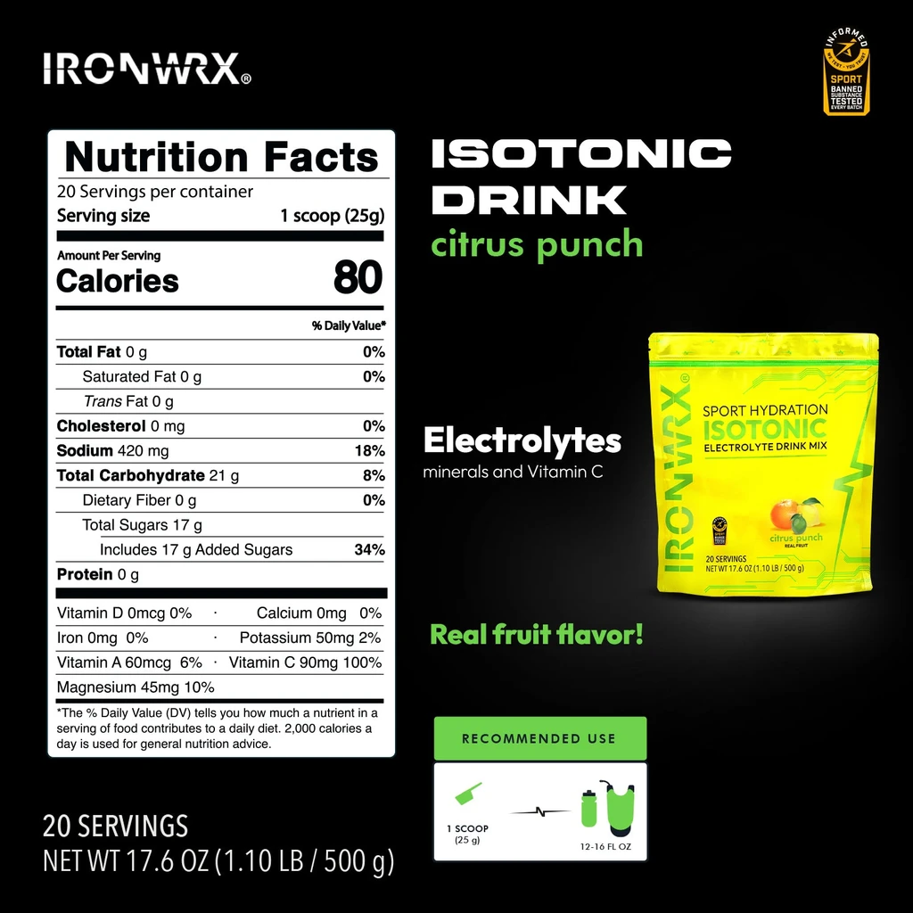 IRONWRX IRONWRX Isotonic Electrolyte Drink | Hydration | Fuel | Real Fruit