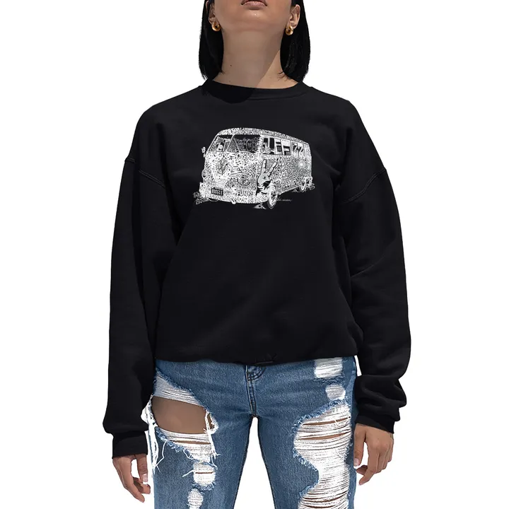 Los Angeles Pop Art THE 70'S - Women's Word Art Crewneck Sweatshirt