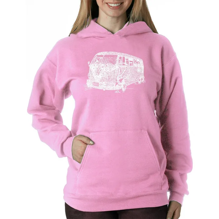 Los Angeles Pop Art THE 70'S - Women's Word Art Hooded Sweatshirt