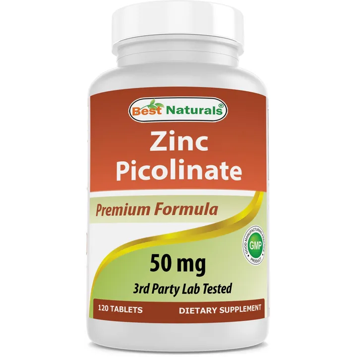 Best Naturals Zinc 50mg Supplements (as Zinc Picolinate) - Vitamins For Adults
