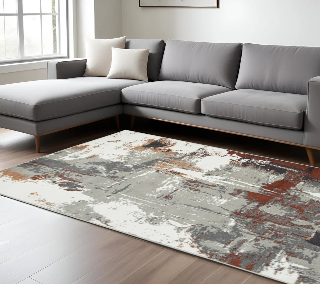 HomeRoots Abstract Power Loom Area Rug