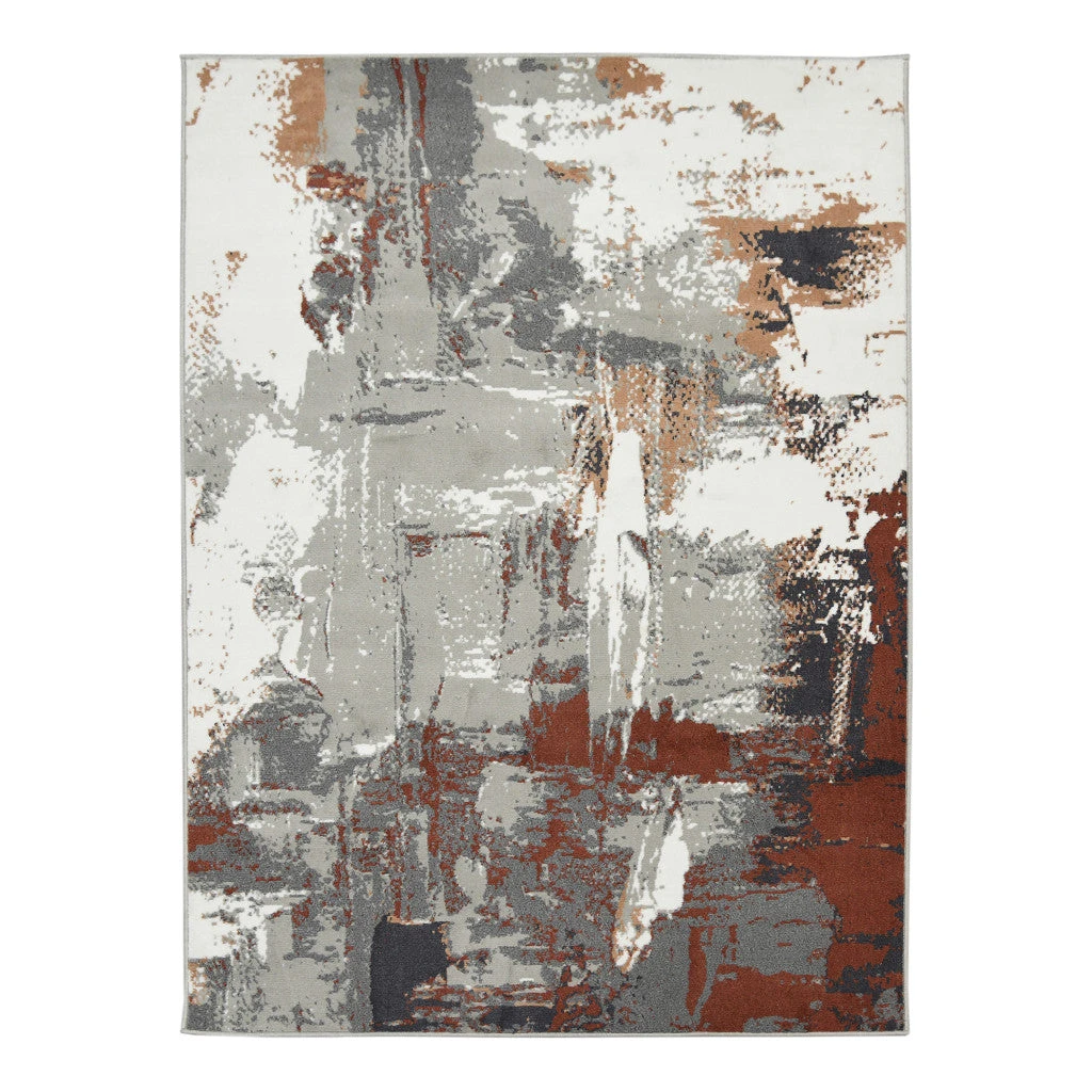 HomeRoots Abstract Power Loom Area Rug