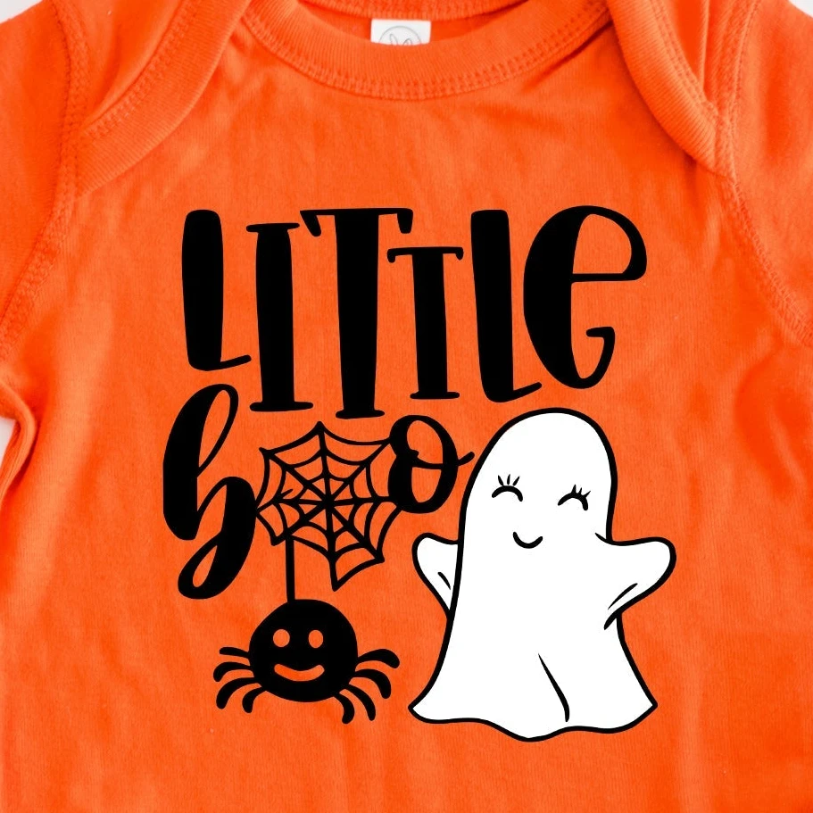 The Juniper Shop Little Boo Ghost | Baby Graphic Short Sleeve Onesie