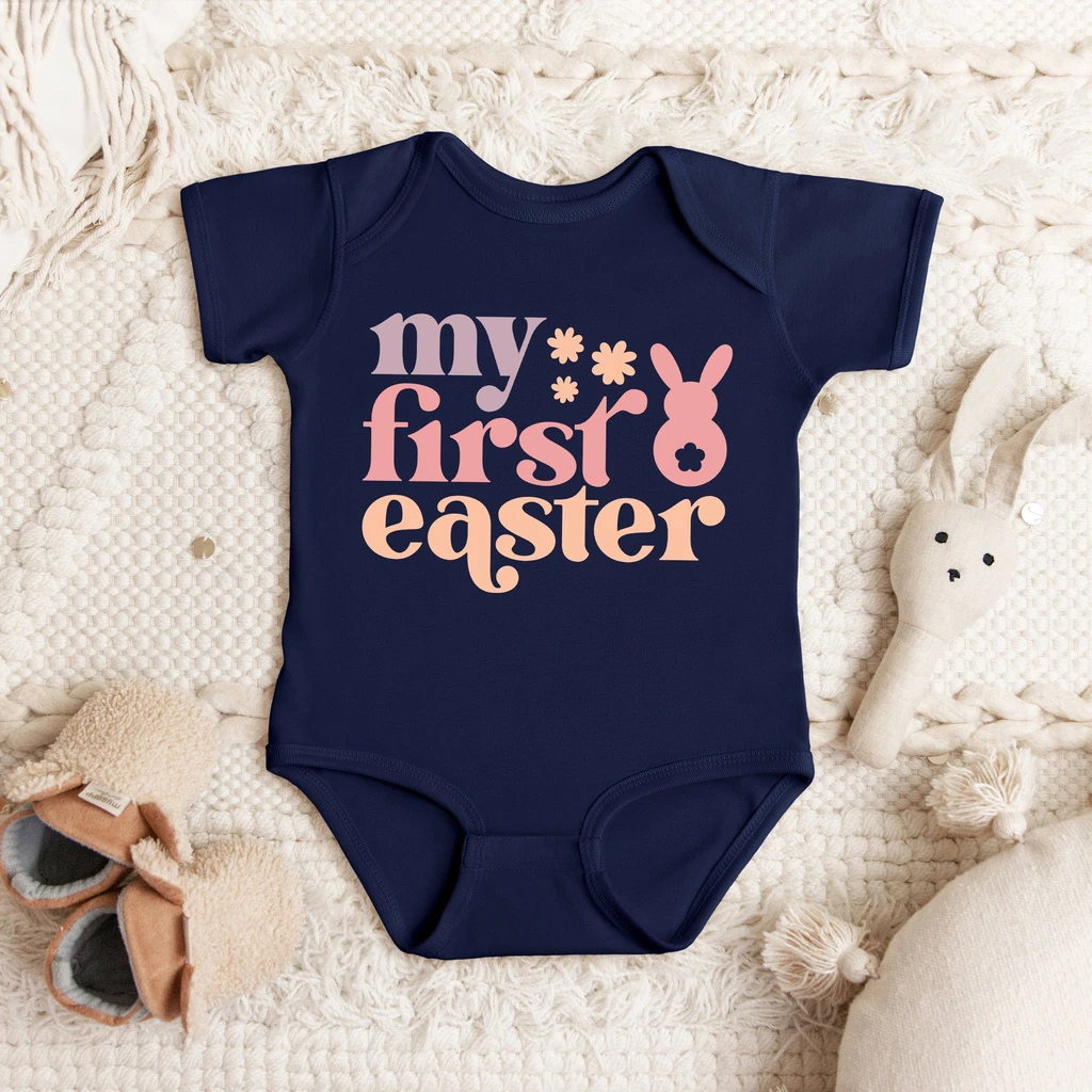 The Juniper Shop My First Easter | Baby Graphic Short Sleeve Onesie