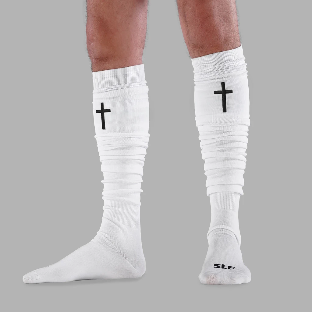 SLEEFS Faith Cross Long Scrunchie Socks