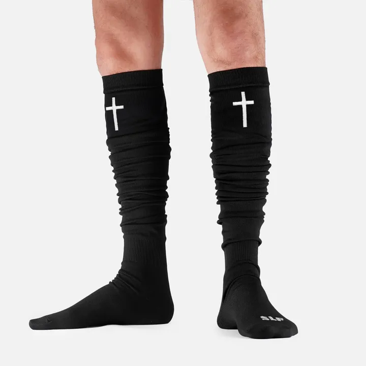 SLEEFS Faith Cross Long Scrunchie Socks