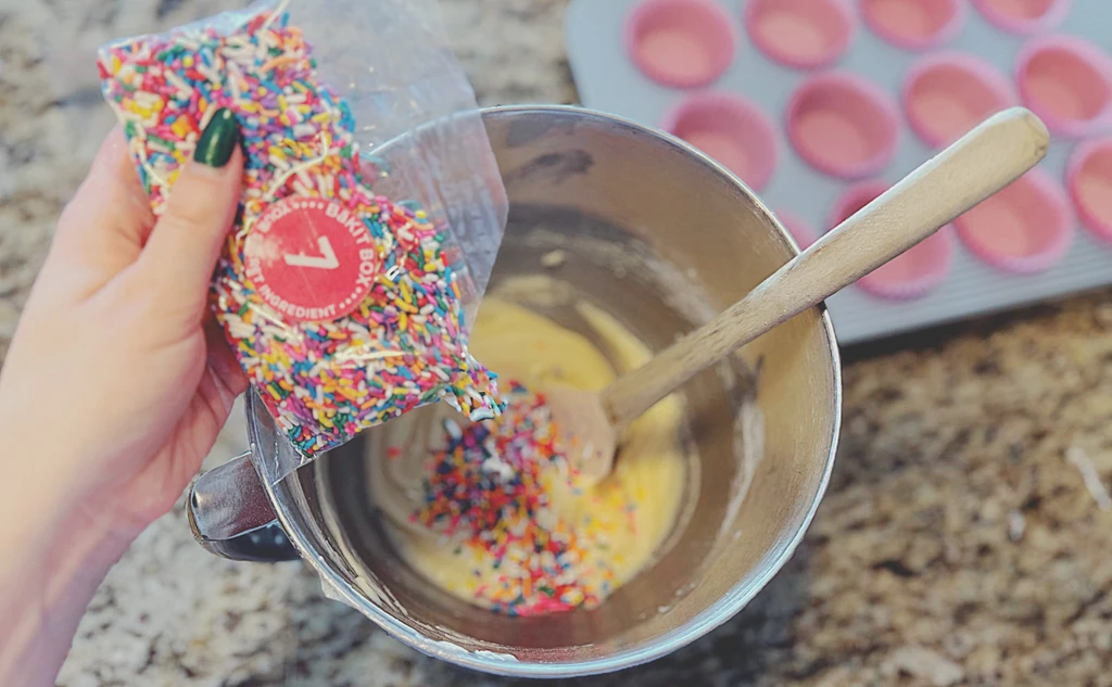 BāKIT Box New: Confetti Birthday Cupcakes Activity Kit + Candles and Liners