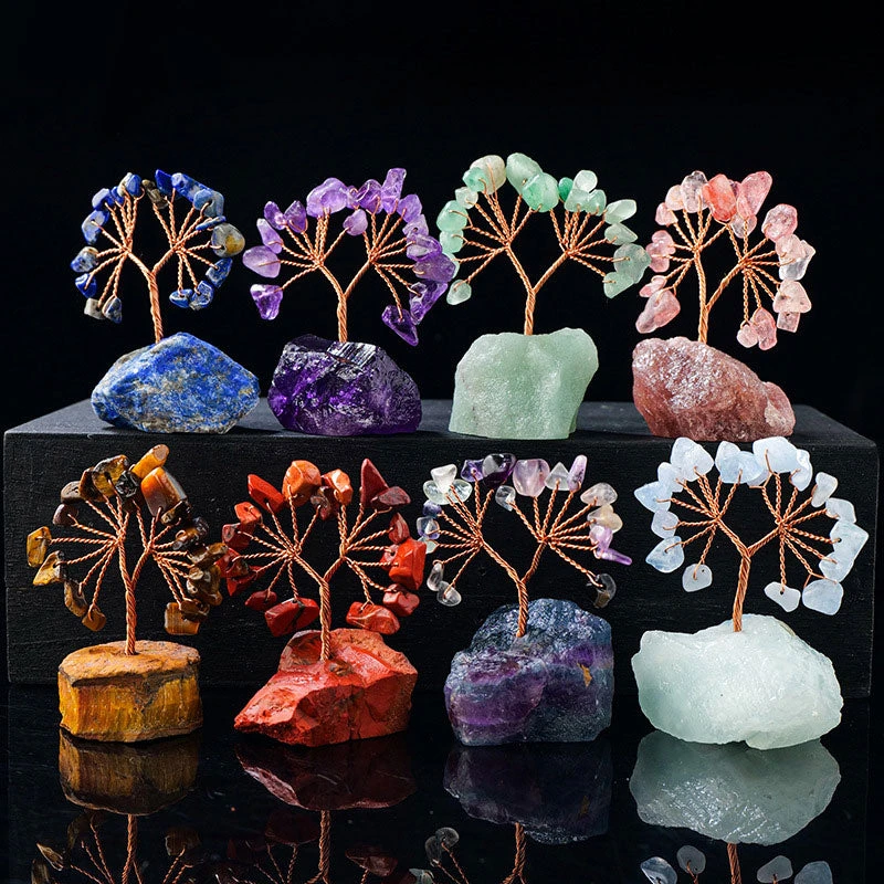 Gioiellin Natural Crystal Amethyst Crushed Stone Crystal Tree Of Life