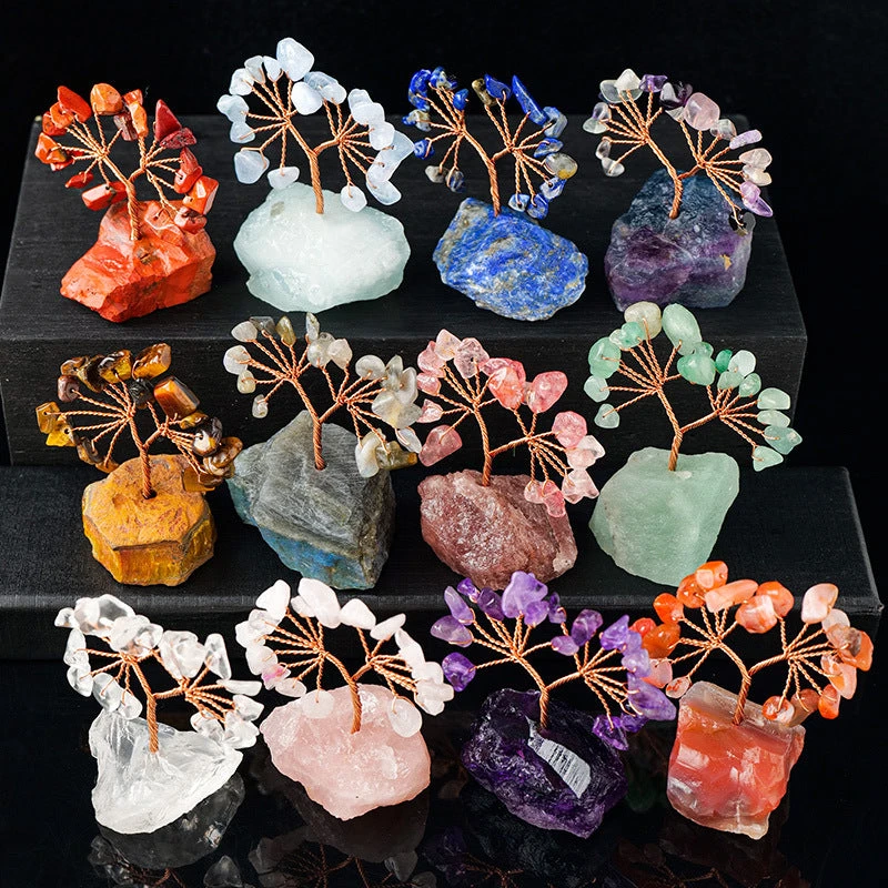 Gioiellin Natural Crystal Amethyst Crushed Stone Crystal Tree Of Life