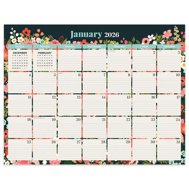 TF Publishing 2026 Bountiful Blooms Large Desk Pad Calendar
