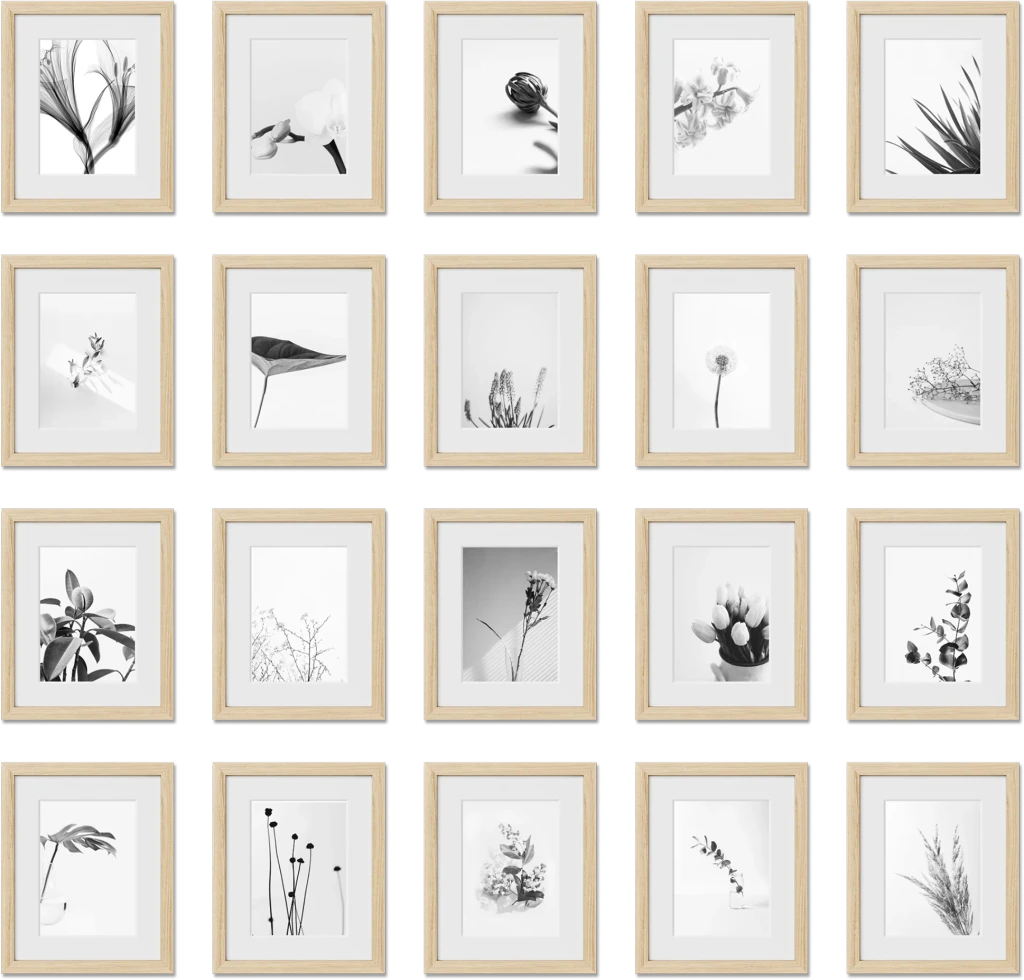 Haus and Hues Set Of 20 Gallery Frames - With Matting - Frames Only, No Printing