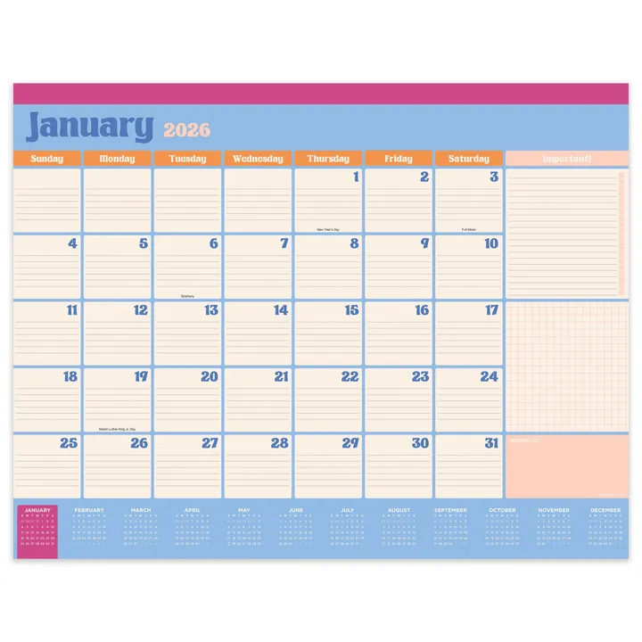 TF Publishing 2026 Large Desk Pad Monthly Blotter Calendar