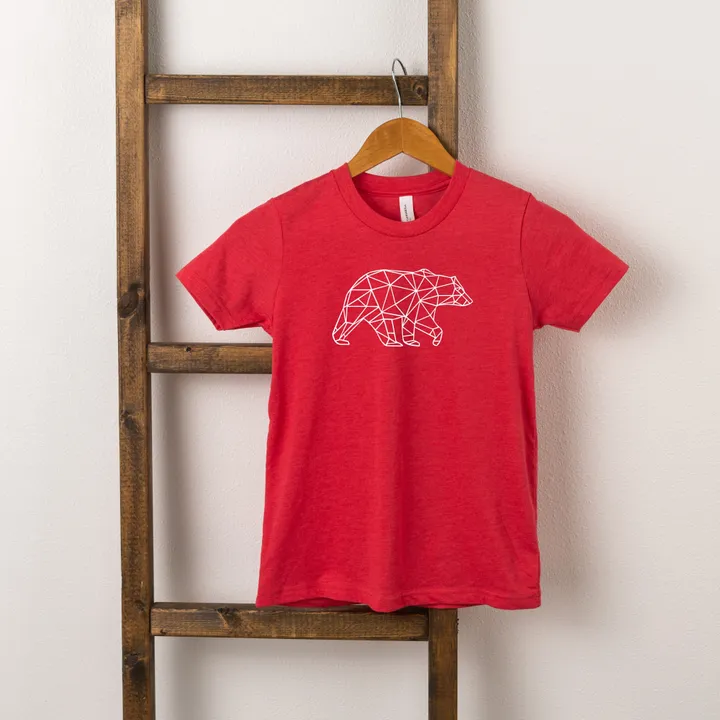 The Juniper Shop Geometric Bear - Toddler Short Sleeve Crew Neck - White Ink