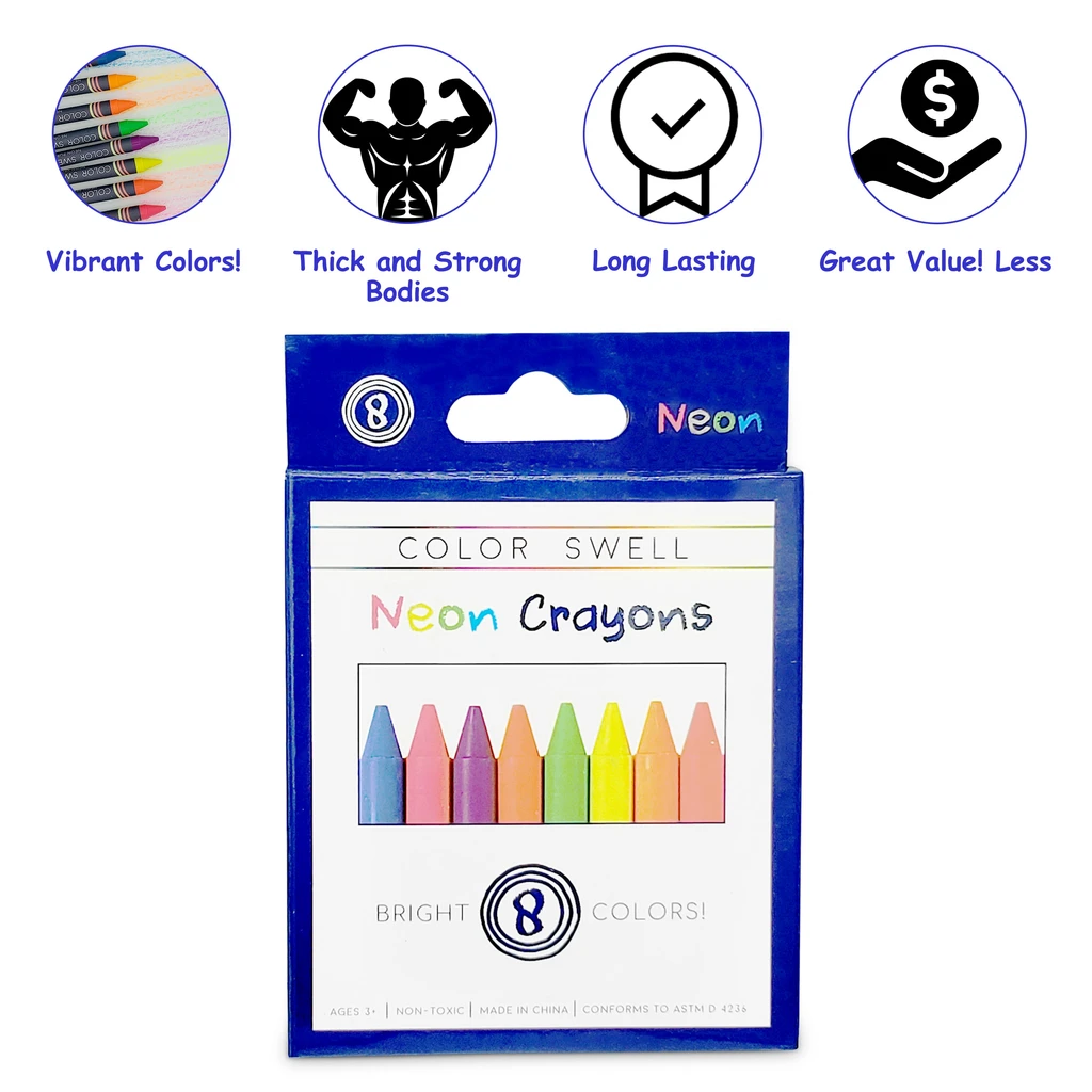 Color Swell Color Swell Neon Crayons - 6 Pack