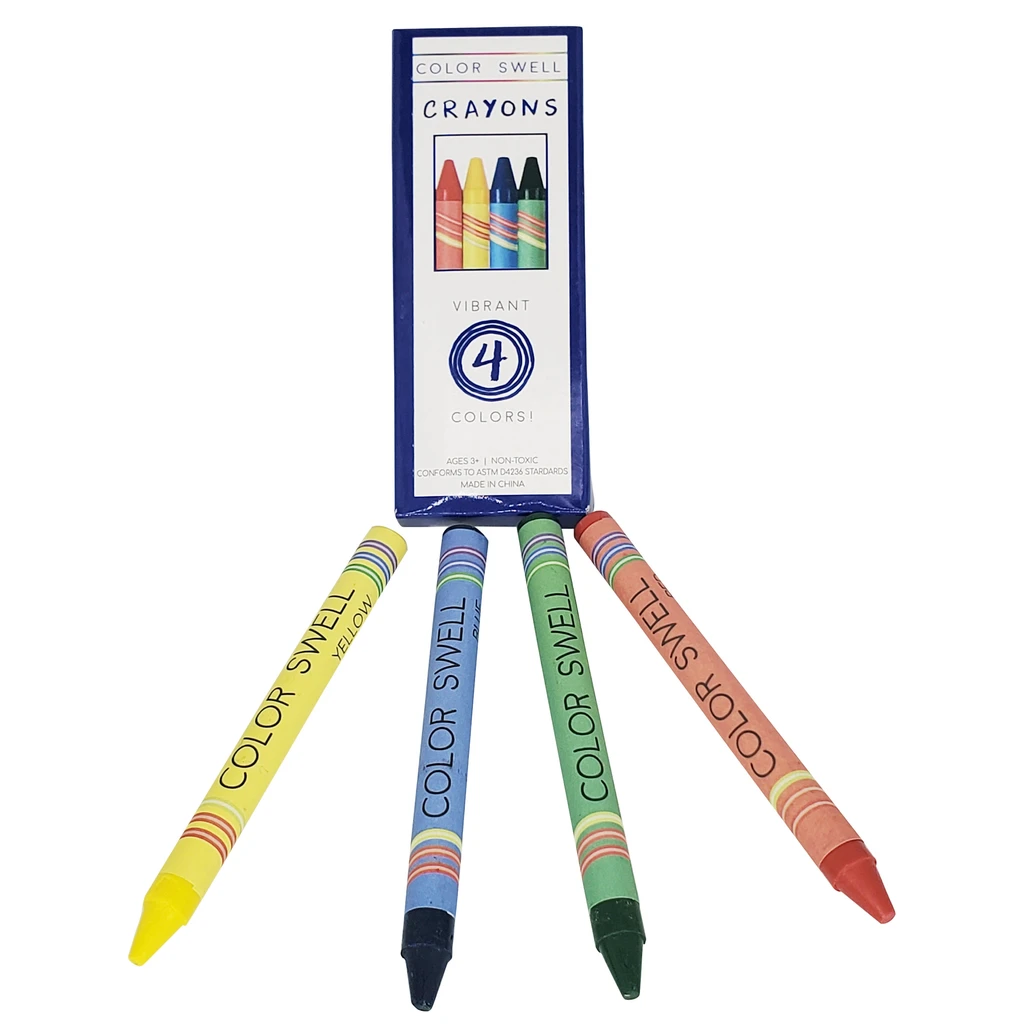 Color Swell Color Swell Bulk Crayons - 4 Crayons per Pack, 300 Packs - Restaurant Crayons