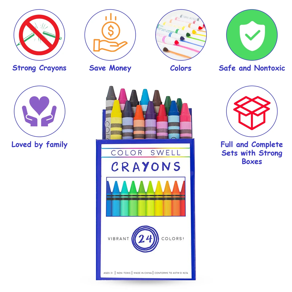 Color Swell Color Swell Crayons - 24 Crayons per Pack