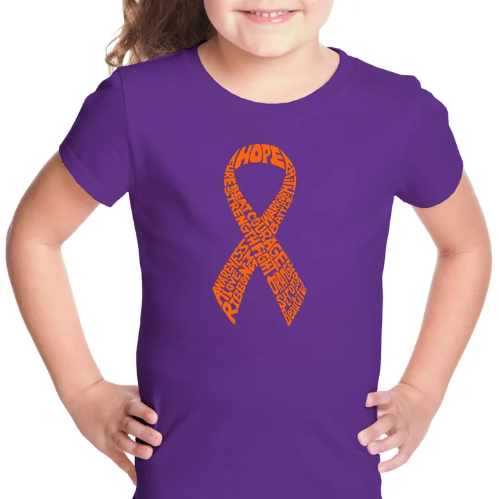 Los Angeles Pop Art Ms Ribbon - Girl's Word Art T-Shirt