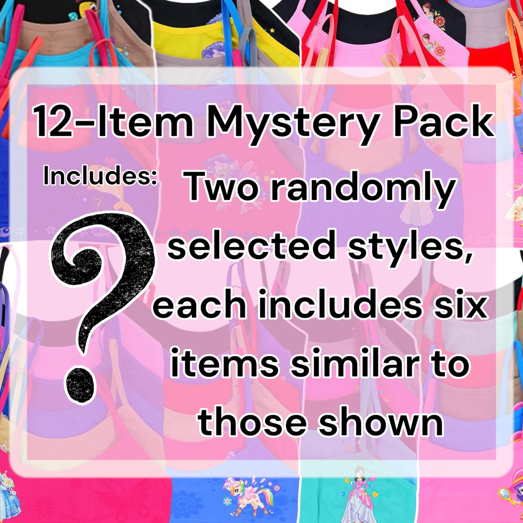 ToBeInStyle Girls' Multi-Item Pack Random Print Racerback Or Cami Training Bras