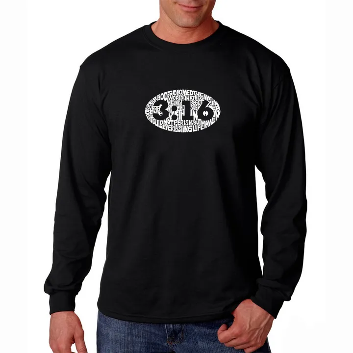 undefined John 3:16 - Men's Word Art Long Sleeve T-Shirt