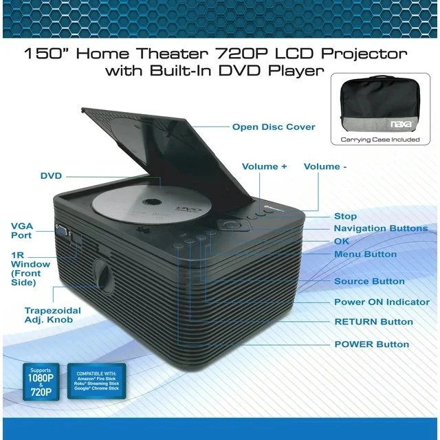 Naxa Home Theater LCD Projector Combo