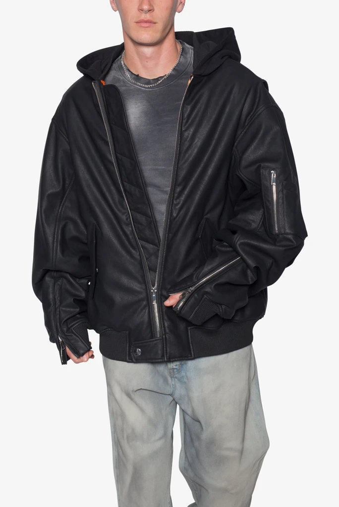 MNML Oversized Hooded Bomber Jacket