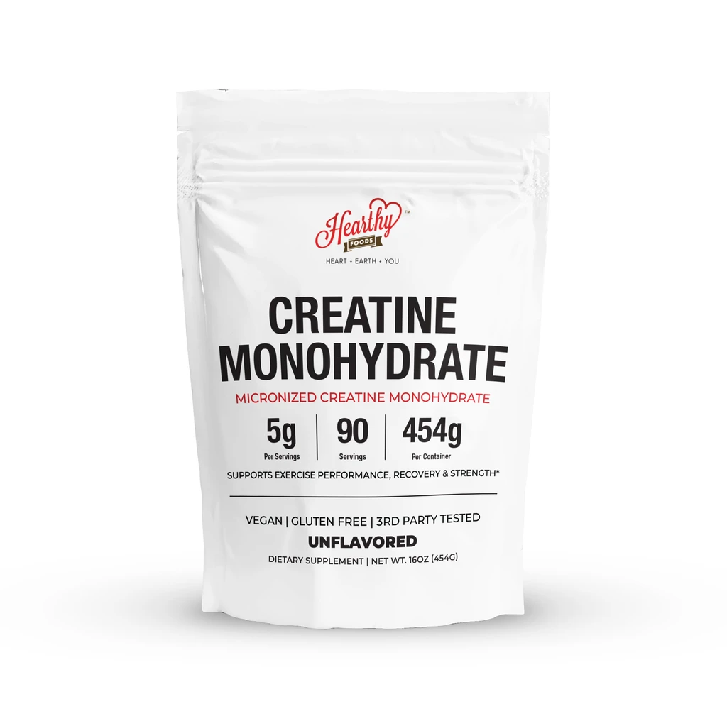 Hearthy Foods Creatine Monohydrate Micronized Powder 500G - 100 Servings, 5000mg per Serving (5g) - 17.9 Oz for Men & Women Muscle Growth & Recovery - UNFLAVORED