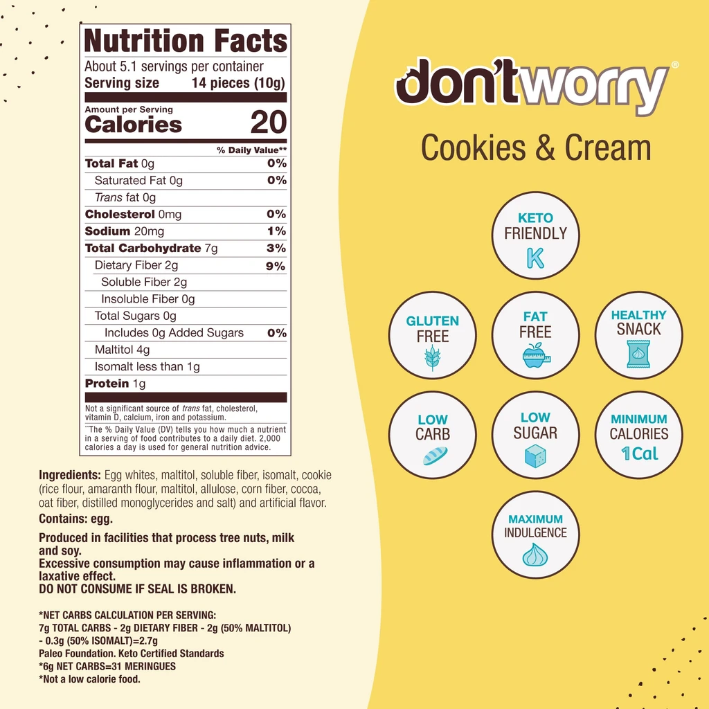 Don't Worry Snacks Edit product  Product 0 Sugar Meringues