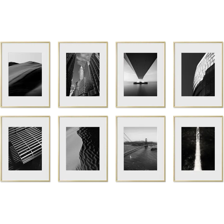 Haus and Hues Set Of 8 Gallery Frames - With Matting - Frames Only, No Printing