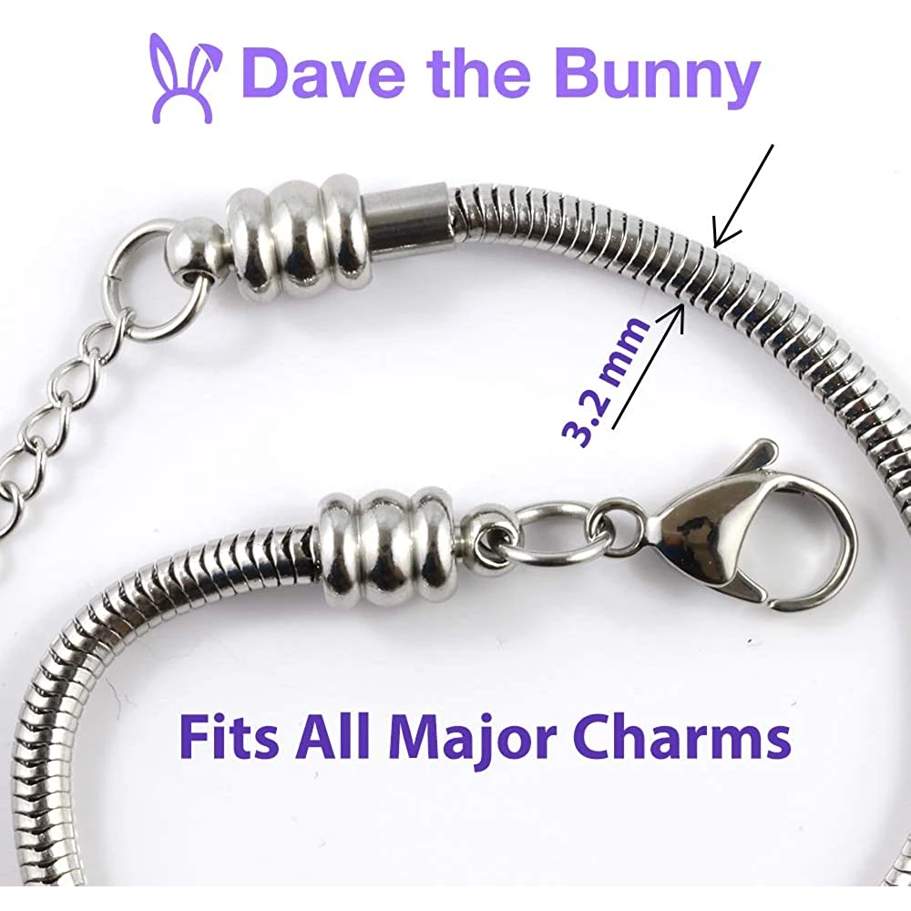 Dave The Bunny Zebra Bracelet | Animal Snake Chain Charm Bracelet
