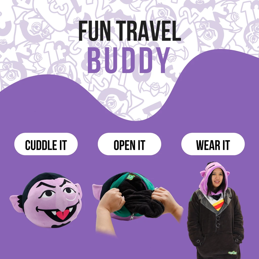 Snugible Sesame Street Adult Snugible 2-in-1 Blanket Hoodie & Pillow