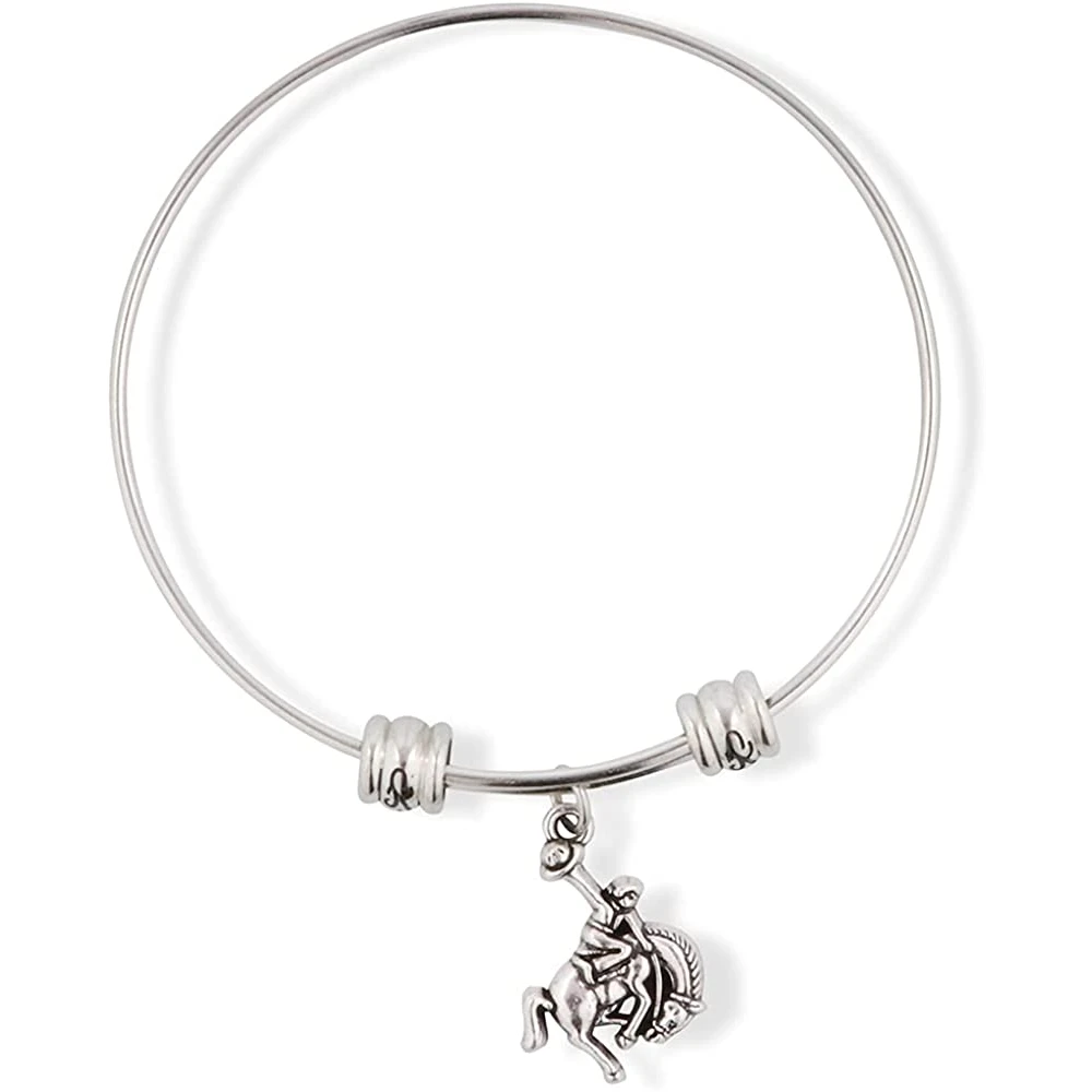 Dave The Bunny Bucking Bronco Rodeo Cowboy Fancy Charm Bangle