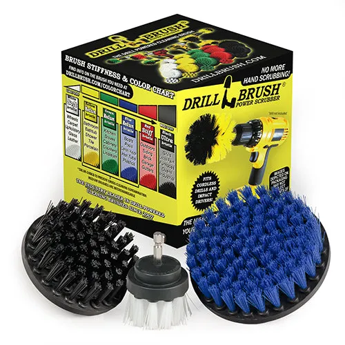 Drillbrush 5in, 4in, & 2in Brushes - Soft, Medium, and Ultra Stiff Bristles
