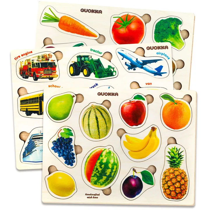 QUOKKA Wooden Real Puzzles for Toddlers