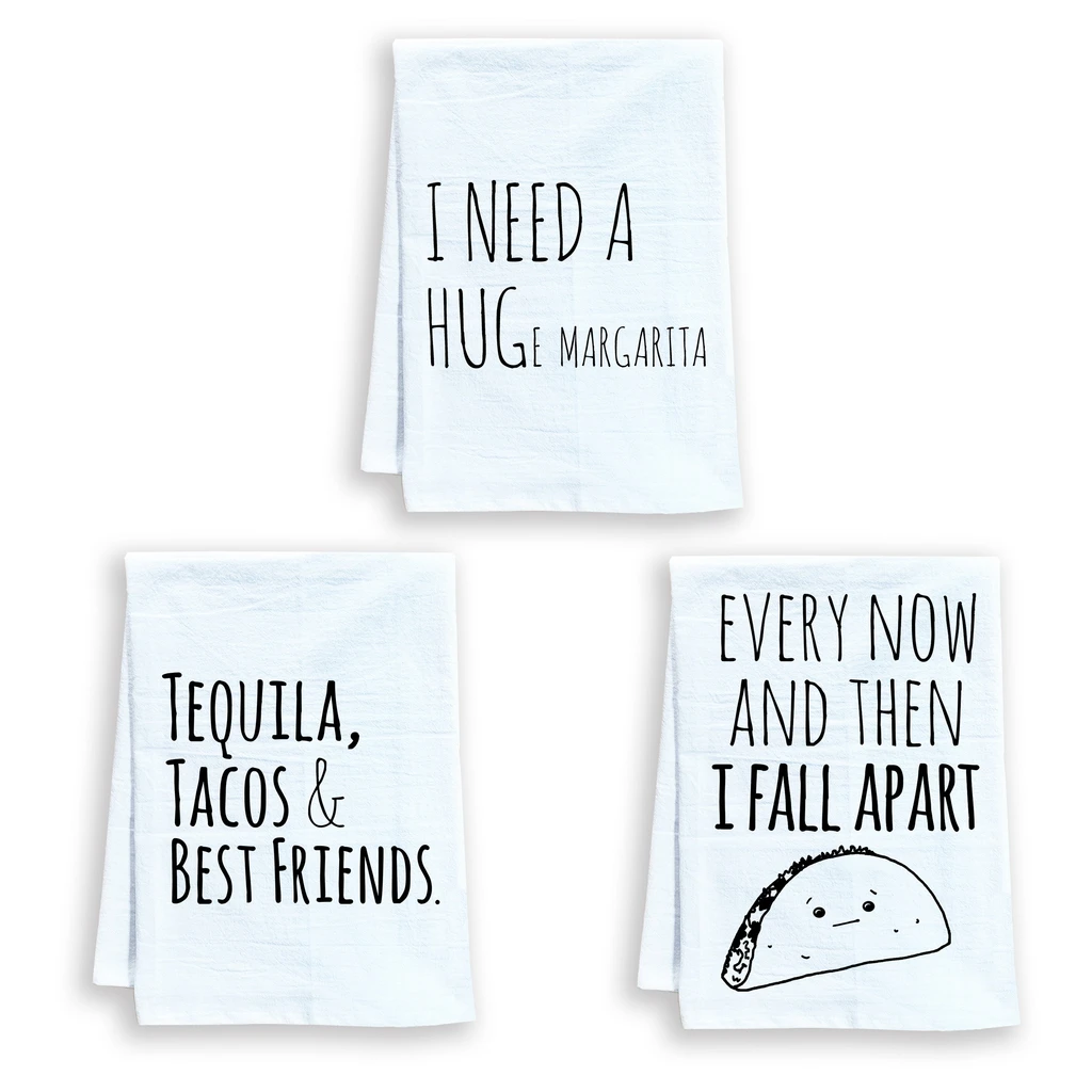 Moonlight Makers Dish Towel Set of 3 - Huge Marg, Taco, Tequila