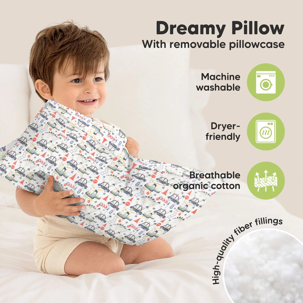 KeaBabies Toddler Pillow with Pillowcase