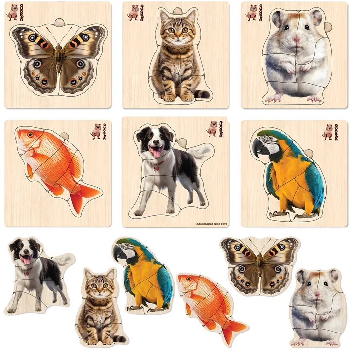 QUOKKA Realistic Wooden Puzzles For Toddlers