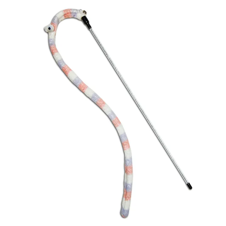 Pet Life Touchcat Worm-Tail Designer Wand Cat Teaser for Playful Fun