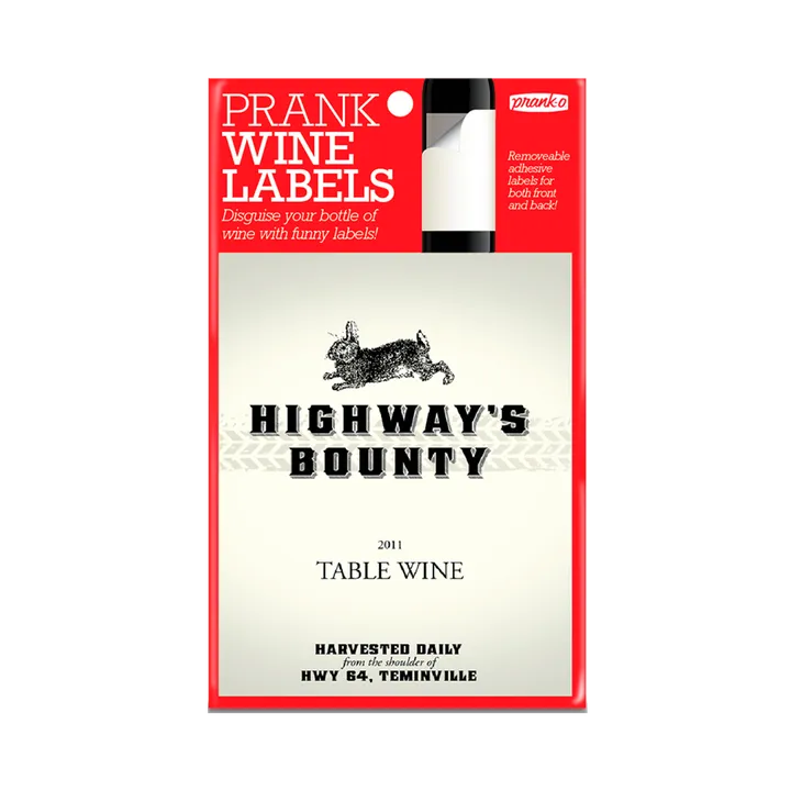 Prank-O Highway's Bounty Wine Label
