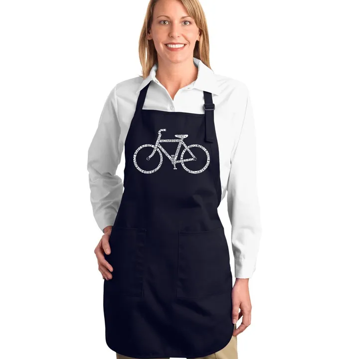 Los Angeles Pop Art SAVE a PLANET, RIDE a BIKE - Full Length Word Art Apron