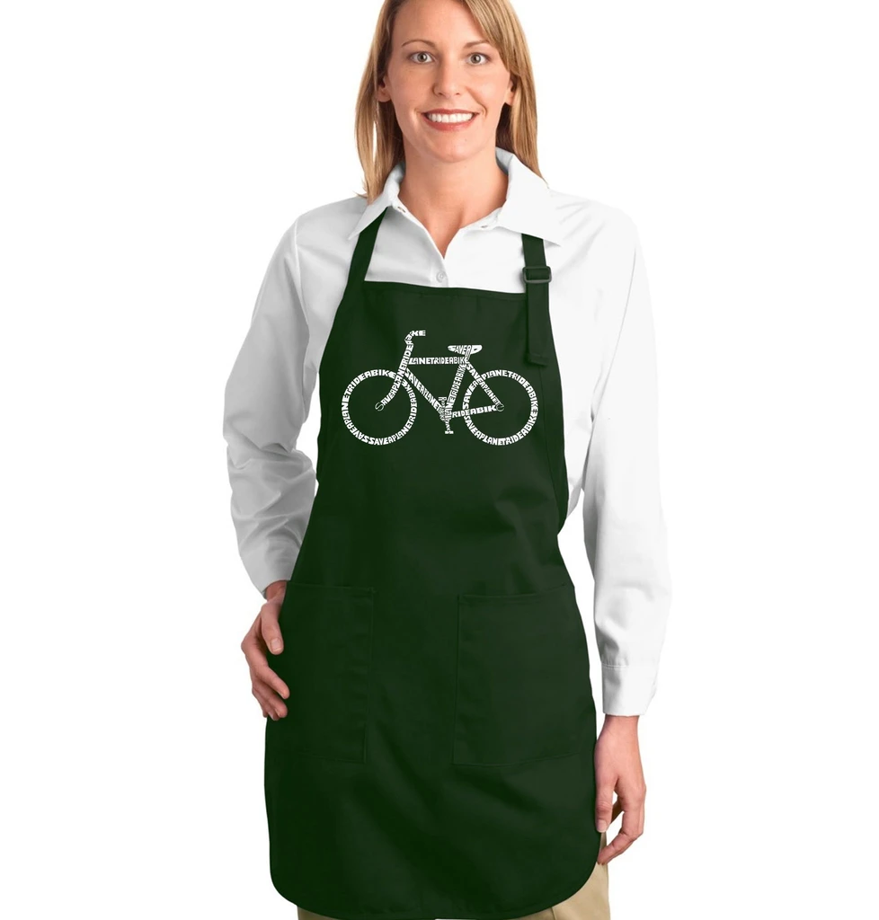 Los Angeles Pop Art SAVE a PLANET, RIDE a BIKE - Full Length Word Art Apron