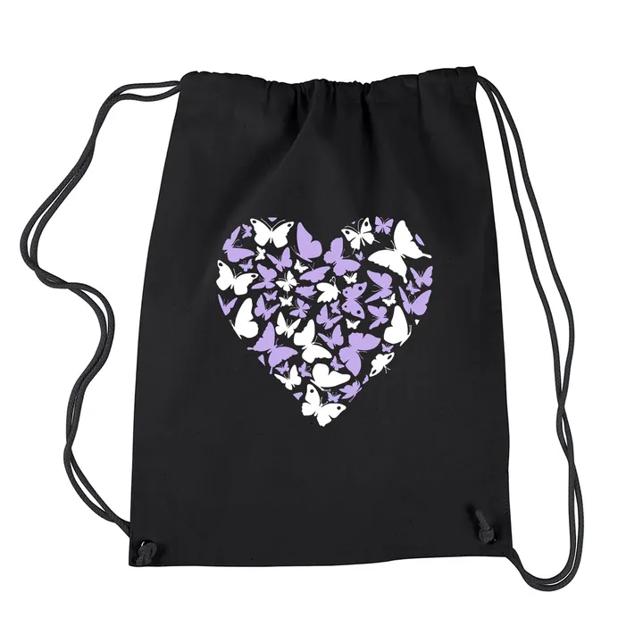 Los Angeles Pop Art Butterfly Heart - Drawstring Backpack