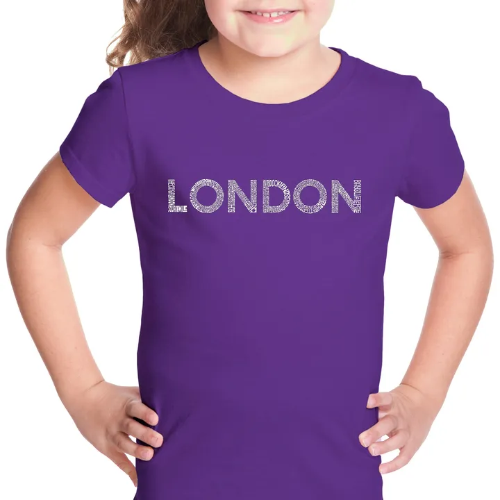 Los Angeles Pop Art LONDON NEIGHBORHOODS - Girl's Word Art T-Shirt