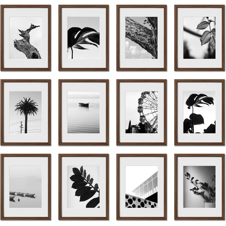 Haus and Hues Set Of 12 Gallery Frames - With Matting - Frames Only, No Printing