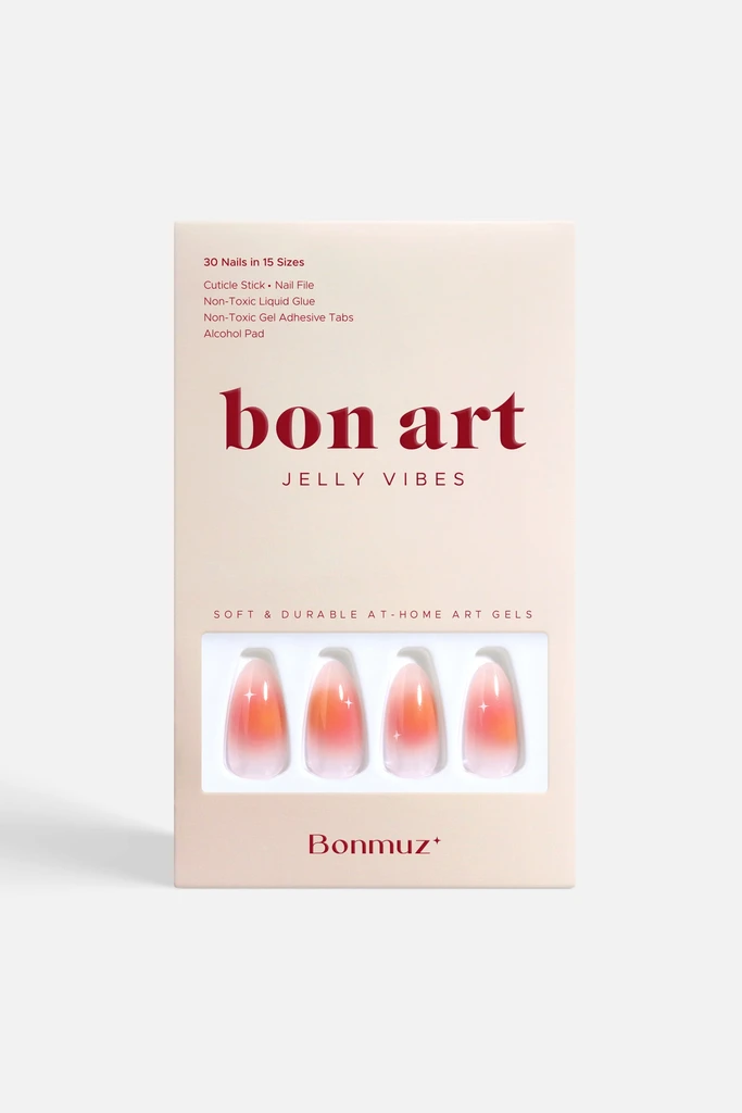 Bonmuz Coral Sunset - Soft & Durable Press-On Nails