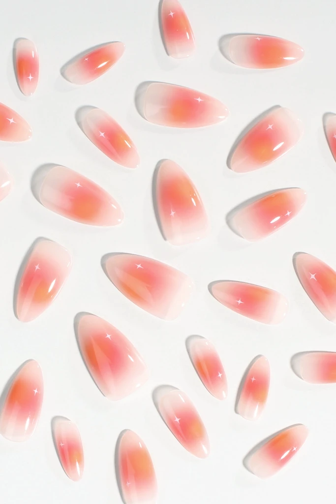 Bonmuz Coral Sunset - Soft & Durable Press-On Nails
