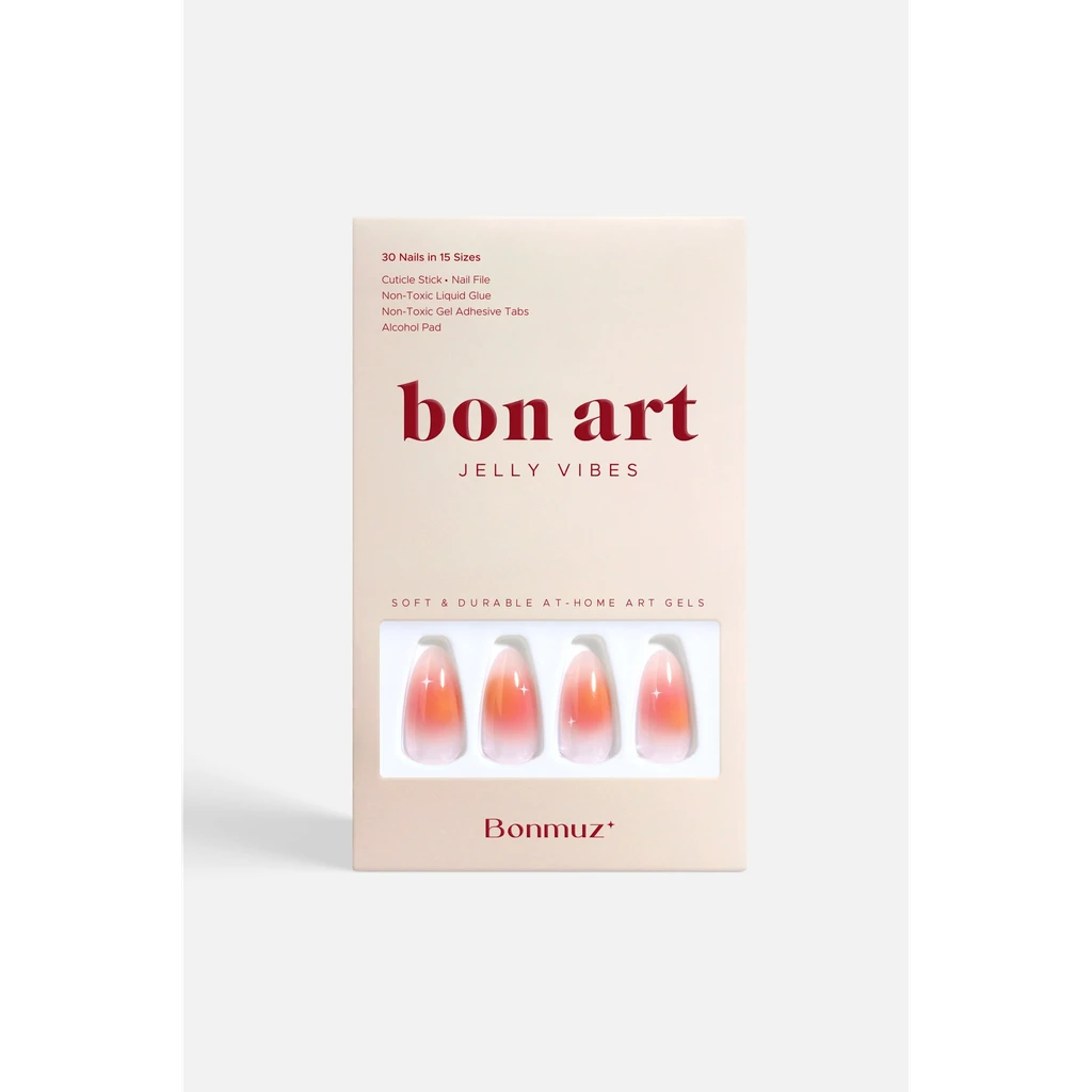Bonmuz Coral Sunset - Soft & Durable Press-On Nails