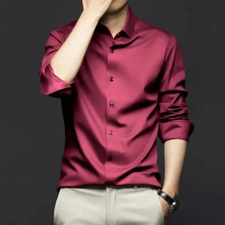 Onetify Mens Button Front Wrinkle Free Shirt