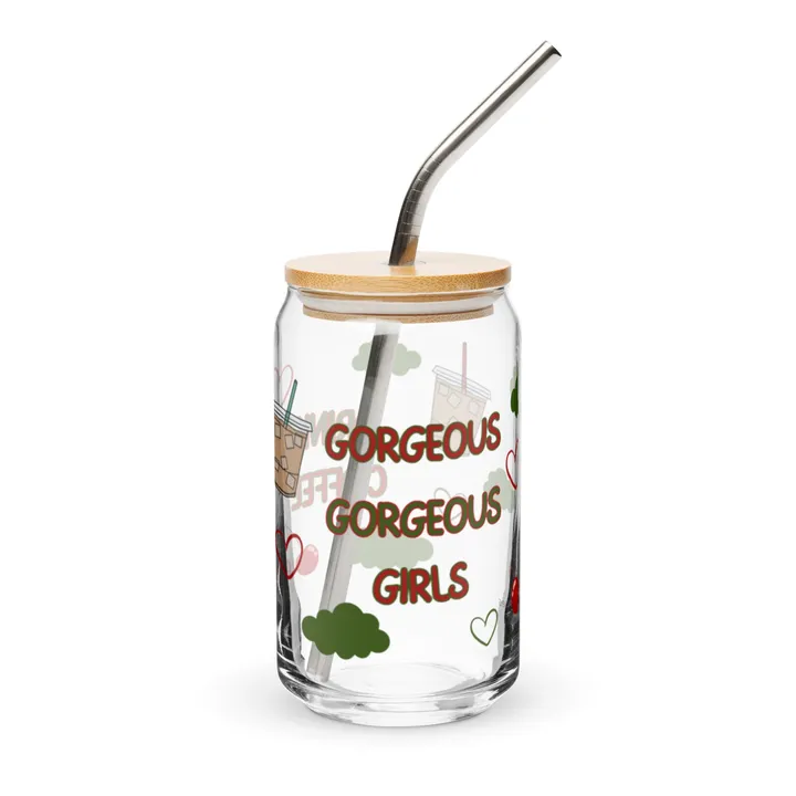 The Banannie Diaries Gorgeous Gorgeous Girls Drink Coffee Can-Shaped Glass